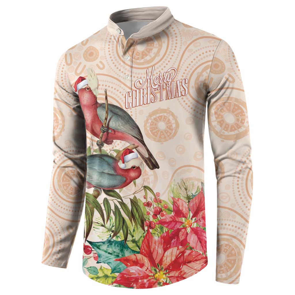 Merry Christmas Aussie Aboriginal Button Sweatshirt Rosebreasted Cockatoo Pastel - Aussie Hoodie