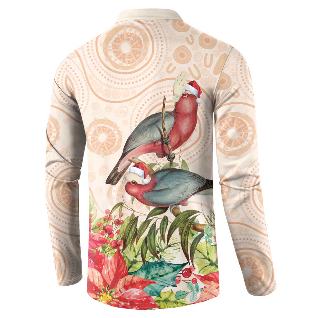 Merry Christmas Aussie Aboriginal Button Sweatshirt Rosebreasted Cockatoo Pastel - Aussie Hoodie
