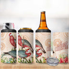 Merry Christmas Aussie Aboriginal 4 in 1 Can Cooler Tumbler Rosebreasted Cockatoo Pastel - Aussie Hoodie