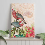Merry Christmas Aussie Aboriginal Canvas Wall Art Rosebreasted Cockatoo Pastel - Aussie Hoodie