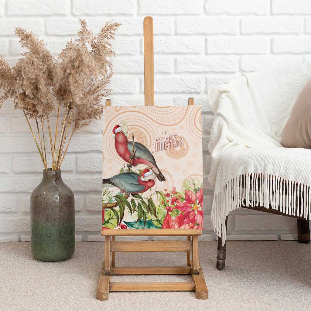 Merry Christmas Aussie Aboriginal Canvas Wall Art Rosebreasted Cockatoo Pastel - Aussie Hoodie