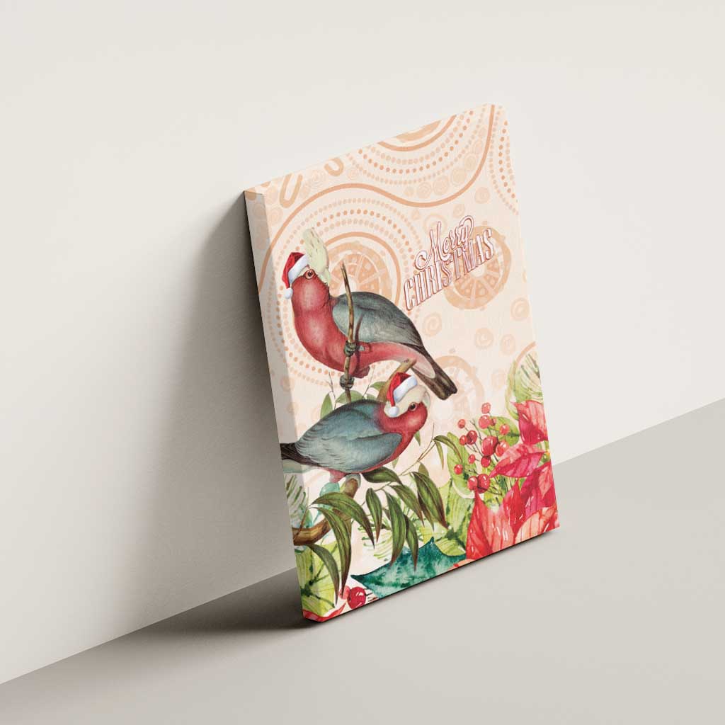 Merry Christmas Aussie Aboriginal Canvas Wall Art Rosebreasted Cockatoo Pastel - Aussie Hoodie