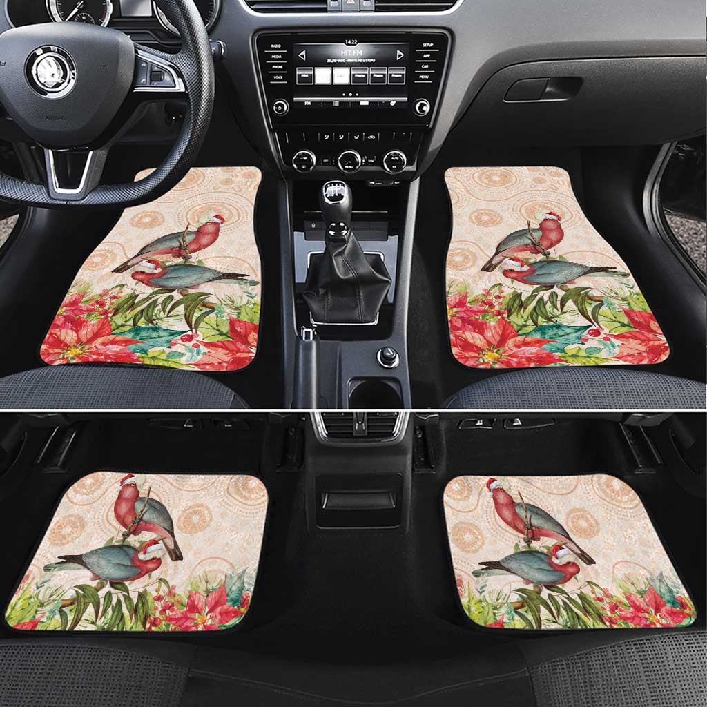 Merry Christmas Aussie Aboriginal Car Mats Rosebreasted Cockatoo Pastel - Aussie Hoodie