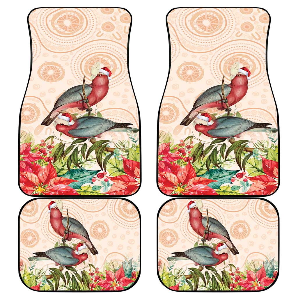 Merry Christmas Aussie Aboriginal Car Mats Rosebreasted Cockatoo Pastel - Aussie Hoodie
