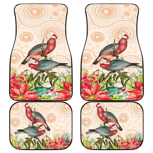 Merry Christmas Aussie Aboriginal Car Mats Rosebreasted Cockatoo Pastel - Aussie Hoodie