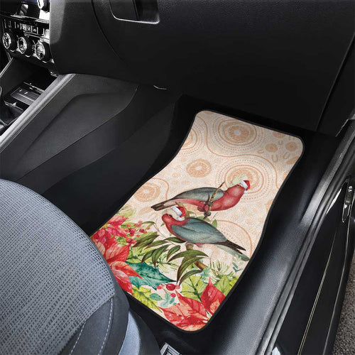 Merry Christmas Aussie Aboriginal Car Mats Rosebreasted Cockatoo Pastel - Aussie Hoodie