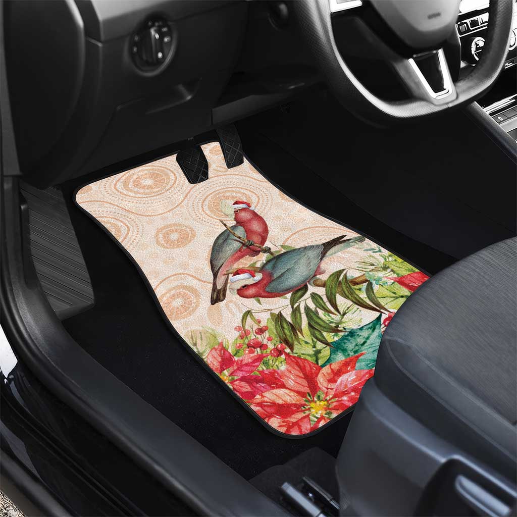 Merry Christmas Aussie Aboriginal Car Mats Rosebreasted Cockatoo Pastel - Aussie Hoodie