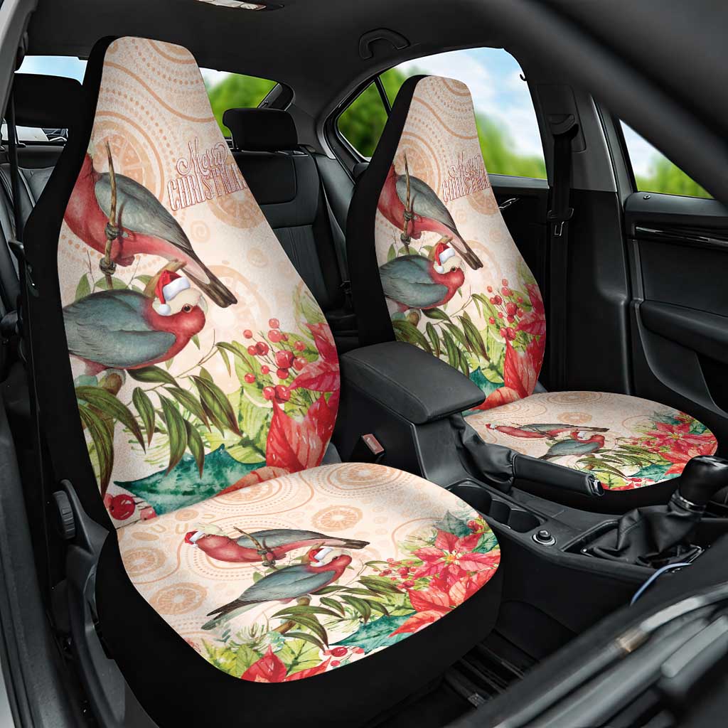 Merry Christmas Aussie Aboriginal Car Seat Cover Rosebreasted Cockatoo Pastel - Aussie Hoodie
