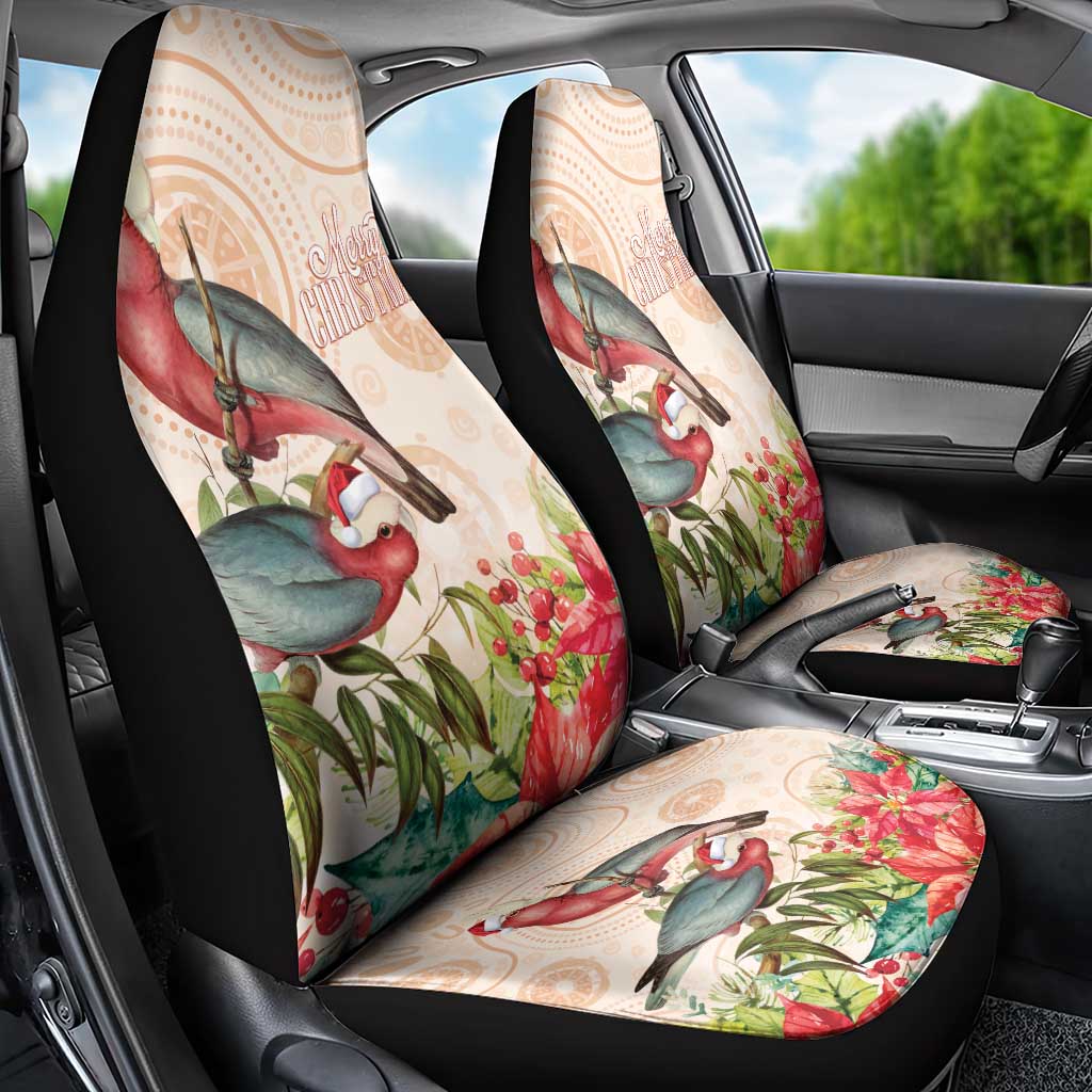 Merry Christmas Aussie Aboriginal Car Seat Cover Rosebreasted Cockatoo Pastel - Aussie Hoodie