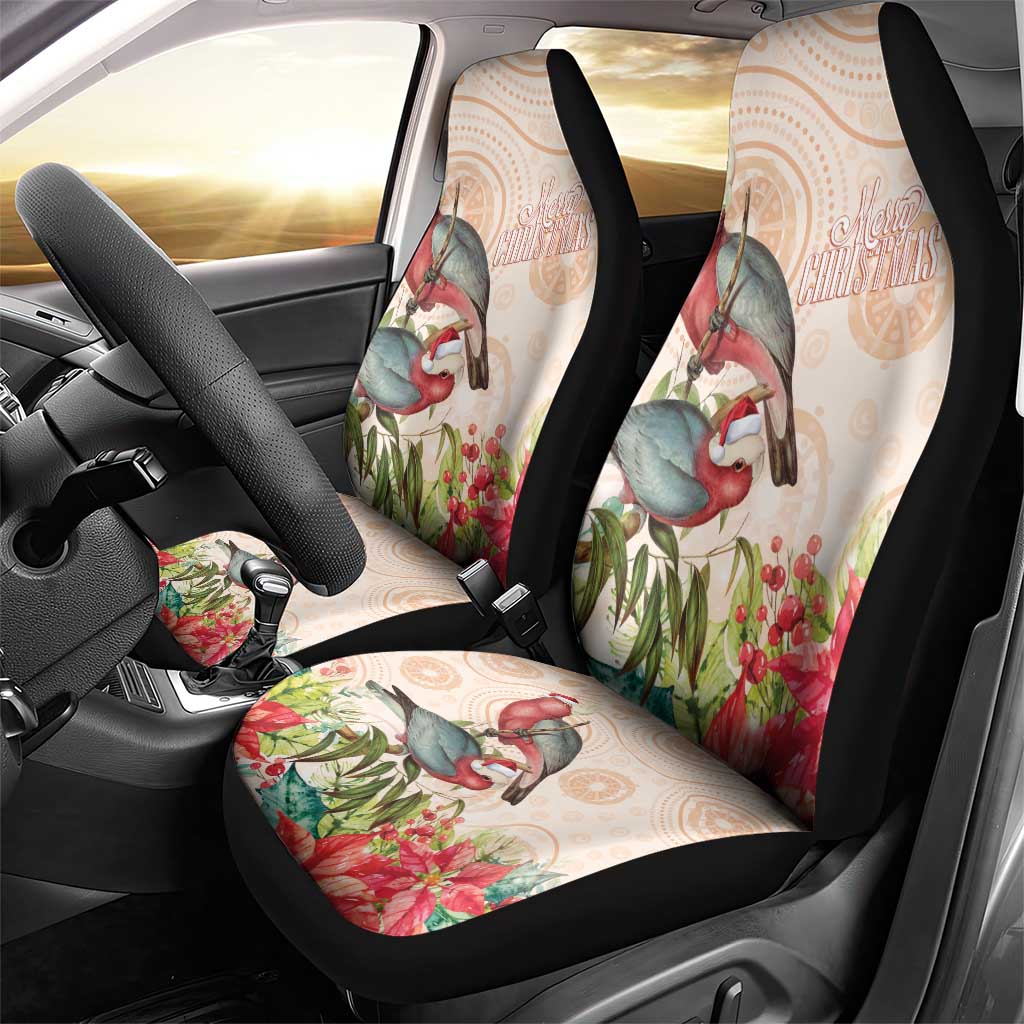Merry Christmas Aussie Aboriginal Car Seat Cover Rosebreasted Cockatoo Pastel - Aussie Hoodie