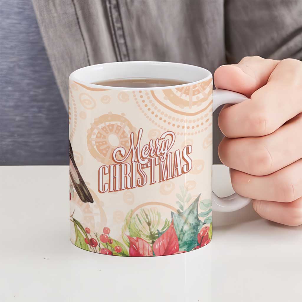 Merry Christmas Aussie Aboriginal Ceramic Mug Rosebreasted Cockatoo Pastel - Aussie Hoodie