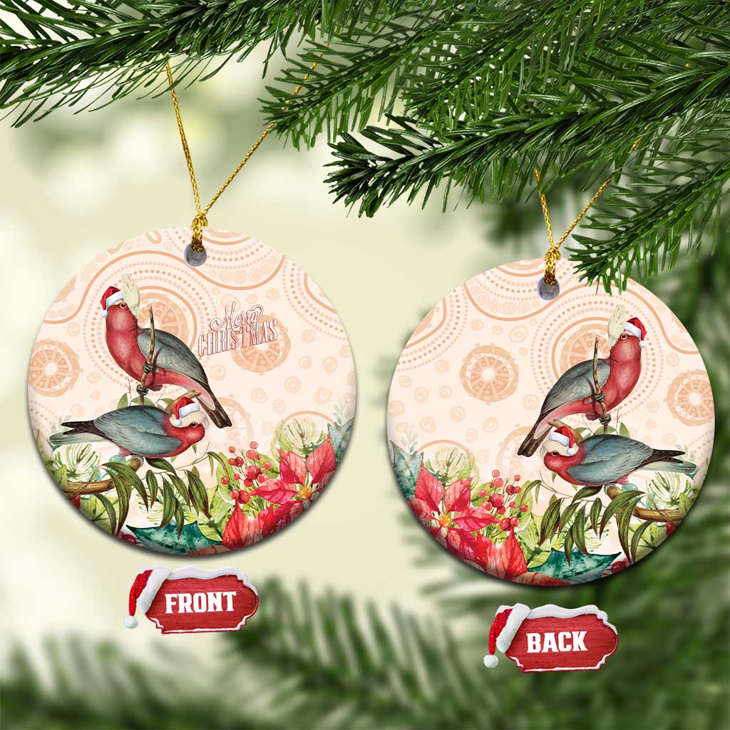 Merry Christmas Aussie Aboriginal Ceramic Ornament Rosebreasted Cockatoo Pastel - Aussie Hoodie