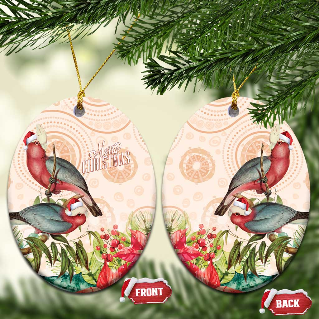 Merry Christmas Aussie Aboriginal Ceramic Ornament Rosebreasted Cockatoo Pastel - Aussie Hoodie