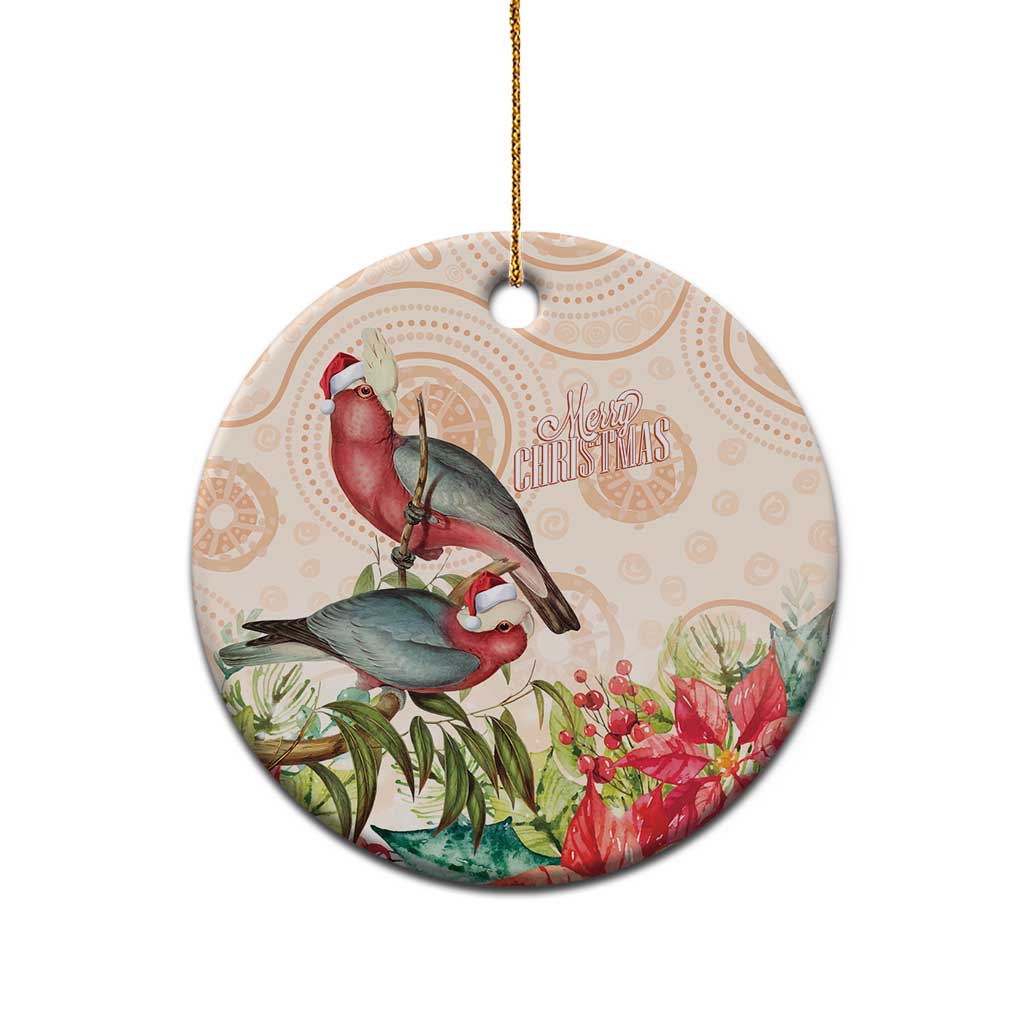 Merry Christmas Aussie Aboriginal Ceramic Ornament Rosebreasted Cockatoo Pastel - Aussie Hoodie