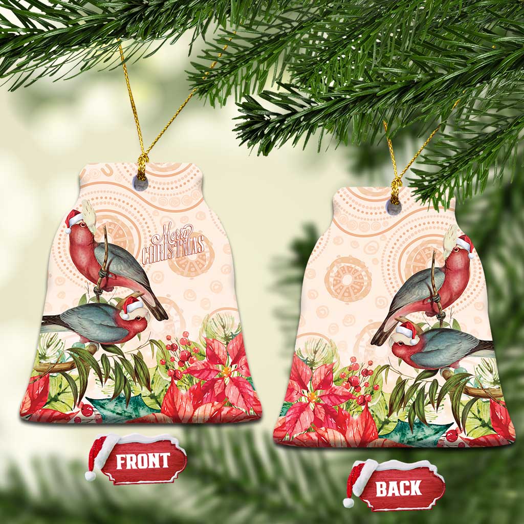 Merry Christmas Aussie Aboriginal Ceramic Ornament Rosebreasted Cockatoo Pastel - Aussie Hoodie