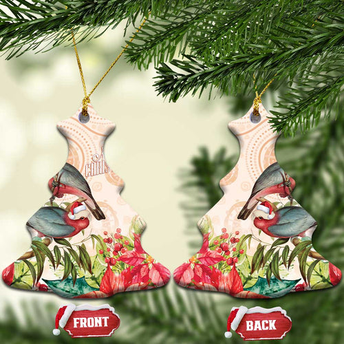 Merry Christmas Aussie Aboriginal Ceramic Ornament Rosebreasted Cockatoo Pastel - Aussie Hoodie