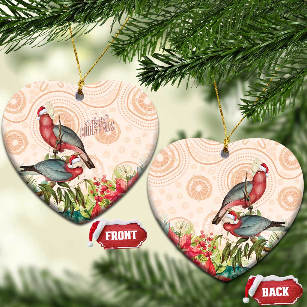 Merry Christmas Aussie Aboriginal Ceramic Ornament Rosebreasted Cockatoo Pastel - Aussie Hoodie