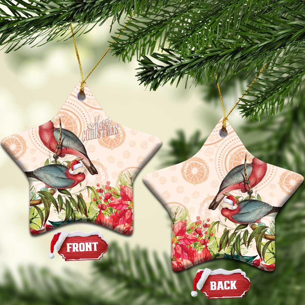 Merry Christmas Aussie Aboriginal Ceramic Ornament Rosebreasted Cockatoo Pastel - Aussie Hoodie