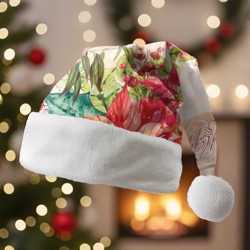 Merry Christmas Aussie Aboriginal Christmas Santa Hat Rosebreasted Cockatoo Pastel - Aussie Hoodie