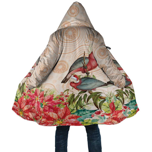 Merry Christmas Aussie Aboriginal Cloak Rosebreasted Cockatoo Pastel - Aussie Hoodie