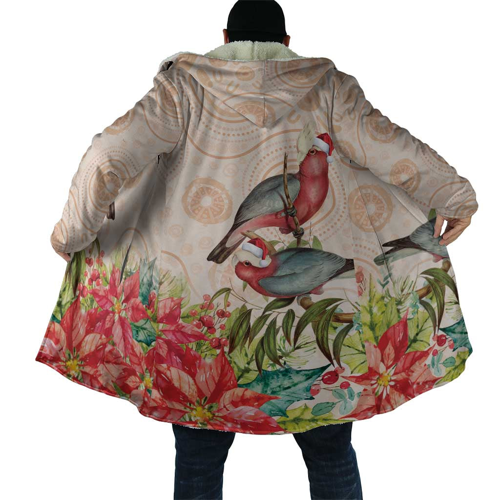 Merry Christmas Aussie Aboriginal Cloak Rosebreasted Cockatoo Pastel - Aussie Hoodie
