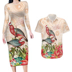 Merry Christmas Aussie Aboriginal Couples Matching Long Sleeve Bodycon Dress and Hawaiian Shirt Rosebreasted Cockatoo Pastel - Aussie Hoodie