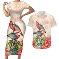 Merry Christmas Aussie Aboriginal Couples Matching Short Sleeve Bodycon Dress and Hawaiian Shirt Rosebreasted Cockatoo Pastel - Aussie Hoodie