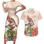 Merry Christmas Aussie Aboriginal Couples Matching Short Sleeve Bodycon Dress and Hawaiian Shirt Rosebreasted Cockatoo Pastel - Aussie Hoodie