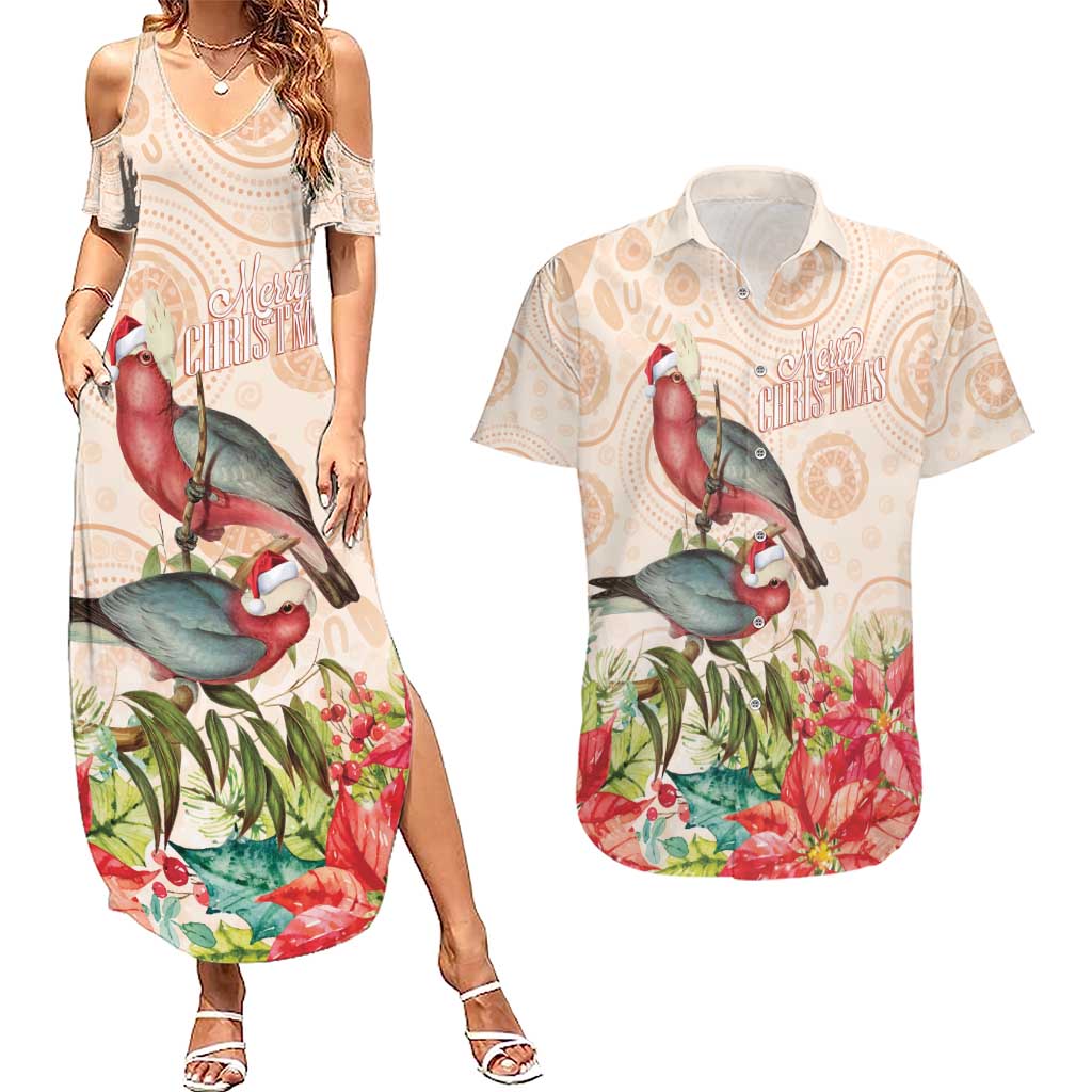 Merry Christmas Aussie Aboriginal Couples Matching Summer Maxi Dress and Hawaiian Shirt Rosebreasted Cockatoo Pastel - Aussie Hoodie