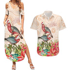 Merry Christmas Aussie Aboriginal Couples Matching Summer Maxi Dress and Hawaiian Shirt Rosebreasted Cockatoo Pastel - Aussie Hoodie