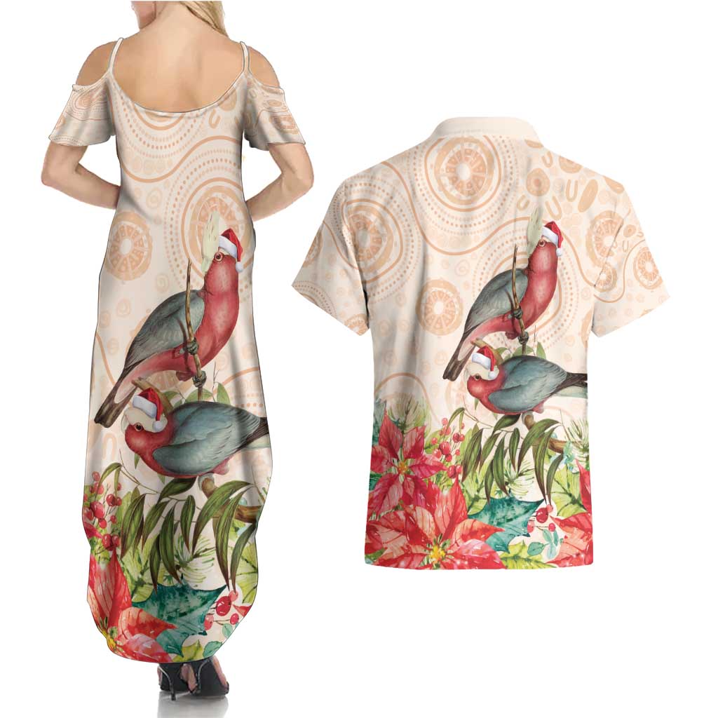 Merry Christmas Aussie Aboriginal Couples Matching Summer Maxi Dress and Hawaiian Shirt Rosebreasted Cockatoo Pastel - Aussie Hoodie