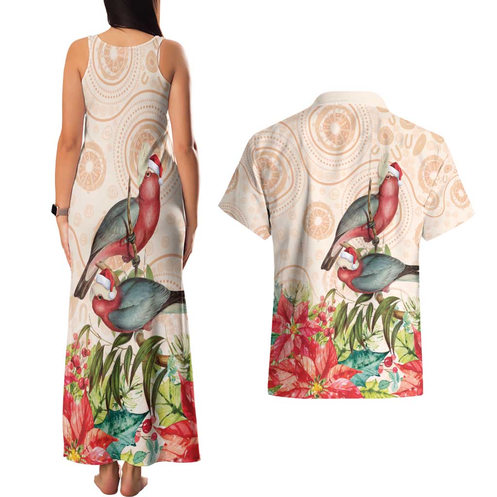 Merry Christmas Aussie Aboriginal Couples Matching Tank Maxi Dress and Hawaiian Shirt Rosebreasted Cockatoo Pastel - Aussie Hoodie