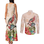 Merry Christmas Aussie Aboriginal Couples Matching Tank Maxi Dress and Long Sleeve Button Shirt Rosebreasted Cockatoo Pastel - Aussie Hoodie