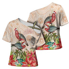 Merry Christmas Aussie Aboriginal Cross Shoulder Shirt Rosebreasted Cockatoo Pastel - Aussie Hoodie