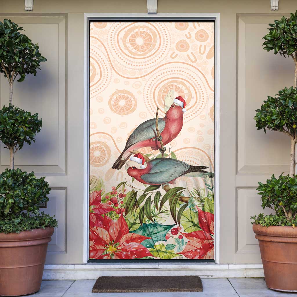 Merry Christmas Aussie Aboriginal Door Cover Rosebreasted Cockatoo Pastel - Aussie Hoodie