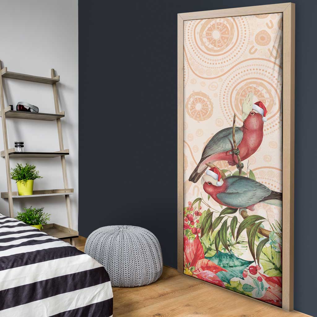 Merry Christmas Aussie Aboriginal Door Cover Rosebreasted Cockatoo Pastel - Aussie Hoodie