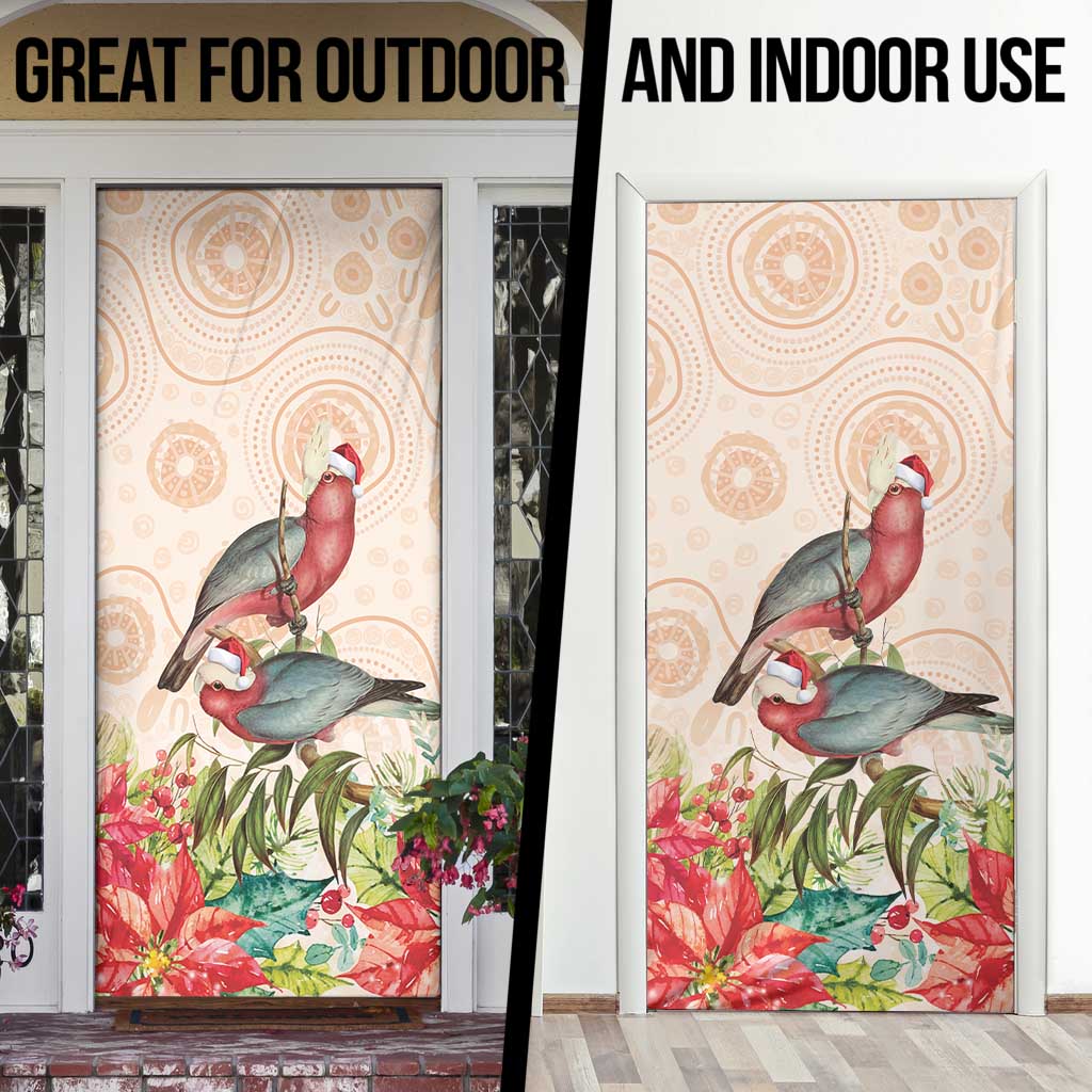 Merry Christmas Aussie Aboriginal Door Cover Rosebreasted Cockatoo Pastel - Aussie Hoodie