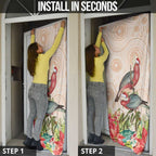 Merry Christmas Aussie Aboriginal Door Cover Rosebreasted Cockatoo Pastel - Aussie Hoodie
