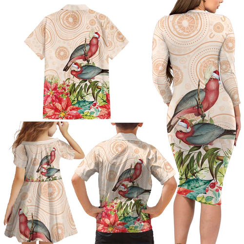 Merry Christmas Aussie Aboriginal Family Matching Long Sleeve Bodycon Dress and Hawaiian Shirt Rosebreasted Cockatoo Pastel - Aussie Hoodie