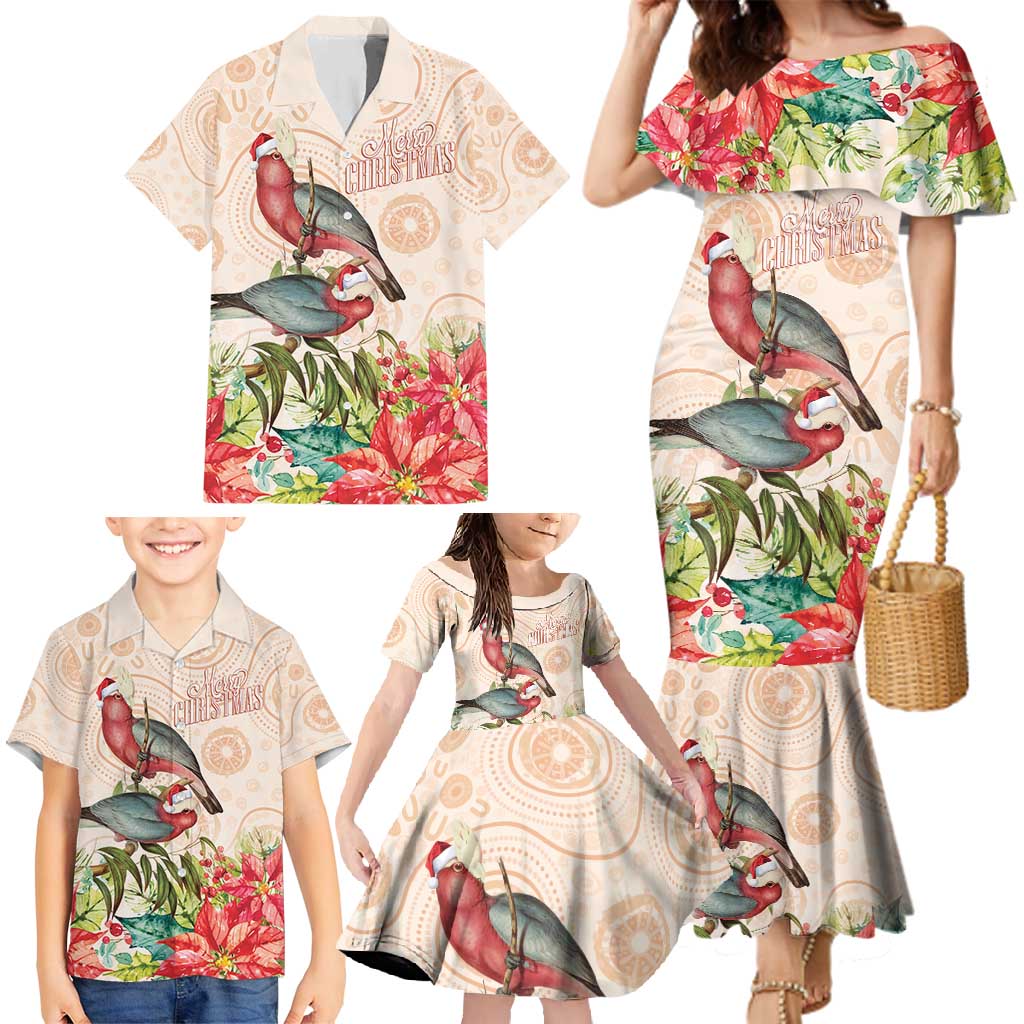 Merry Christmas Aussie Aboriginal Family Matching Mermaid Dress and Hawaiian Shirt Rosebreasted Cockatoo Pastel - Aussie Hoodie