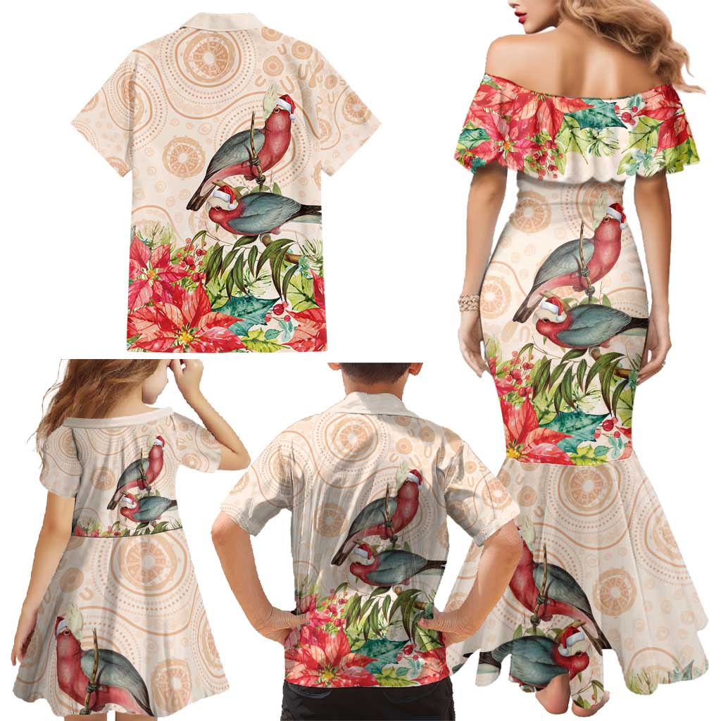Merry Christmas Aussie Aboriginal Family Matching Mermaid Dress and Hawaiian Shirt Rosebreasted Cockatoo Pastel - Aussie Hoodie