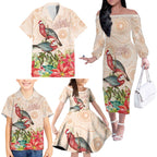 Merry Christmas Aussie Aboriginal Family Matching Off The Shoulder Long Sleeve Dress and Hawaiian Shirt Rosebreasted Cockatoo Pastel - Aussie Hoodie