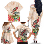 Merry Christmas Aussie Aboriginal Family Matching Off The Shoulder Long Sleeve Dress and Hawaiian Shirt Rosebreasted Cockatoo Pastel - Aussie Hoodie