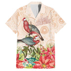 Merry Christmas Aussie Aboriginal Family Matching Off The Shoulder Long Sleeve Dress and Hawaiian Shirt Rosebreasted Cockatoo Pastel - Aussie Hoodie