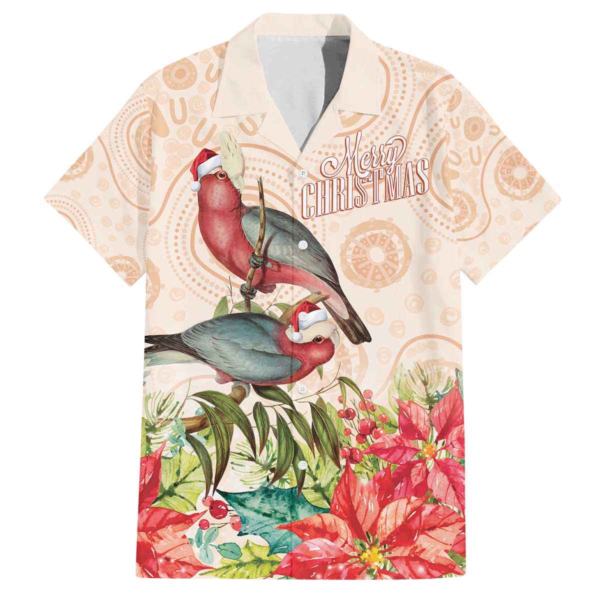 Merry Christmas Aussie Aboriginal Family Matching Off The Shoulder Long Sleeve Dress and Hawaiian Shirt Rosebreasted Cockatoo Pastel - Aussie Hoodie
