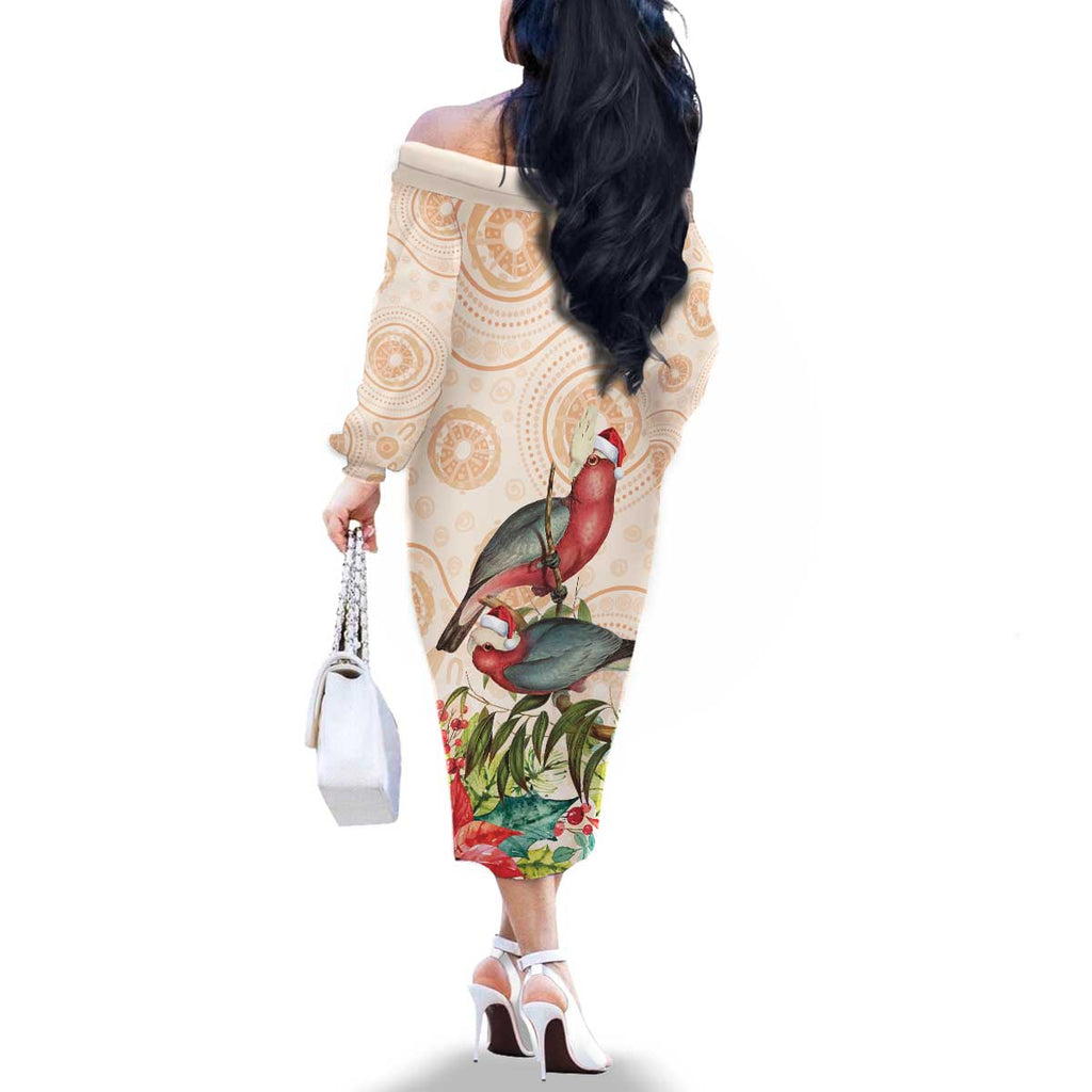 Merry Christmas Aussie Aboriginal Family Matching Off The Shoulder Long Sleeve Dress and Hawaiian Shirt Rosebreasted Cockatoo Pastel - Aussie Hoodie