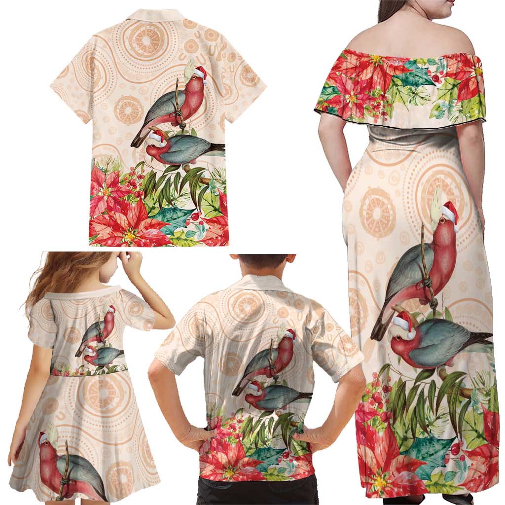 Merry Christmas Aussie Aboriginal Family Matching Off Shoulder Maxi Dress and Hawaiian Shirt Rosebreasted Cockatoo Pastel - Aussie Hoodie