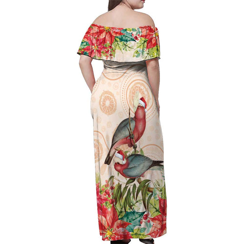 Merry Christmas Aussie Aboriginal Family Matching Off Shoulder Maxi Dress and Hawaiian Shirt Rosebreasted Cockatoo Pastel - Aussie Hoodie