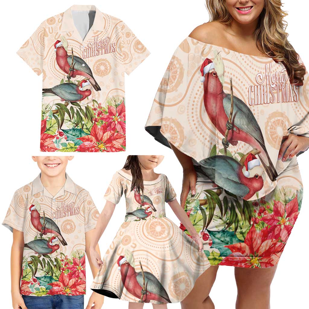 Merry Christmas Aussie Aboriginal Family Matching Off Shoulder Short Dress and Hawaiian Shirt Rosebreasted Cockatoo Pastel - Aussie Hoodie
