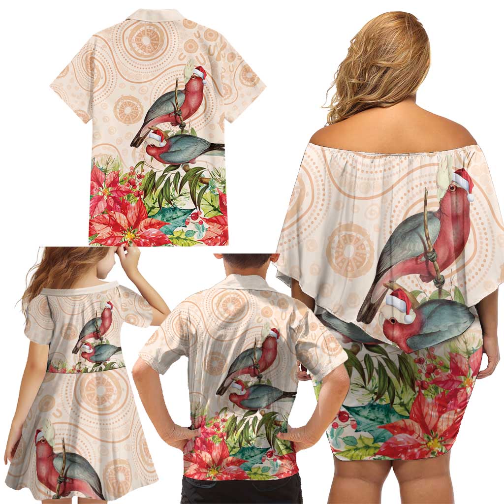 Merry Christmas Aussie Aboriginal Family Matching Off Shoulder Short Dress and Hawaiian Shirt Rosebreasted Cockatoo Pastel - Aussie Hoodie